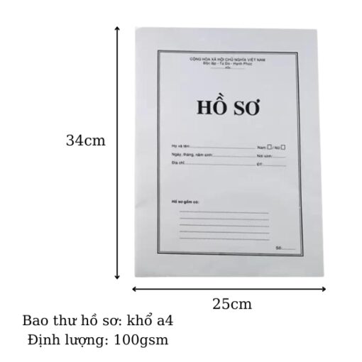 bao thư hồ sơ a4