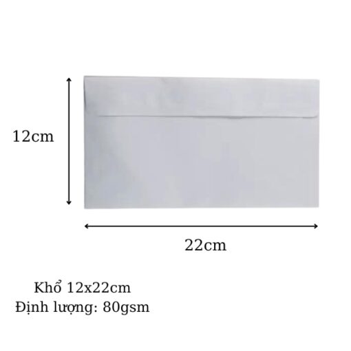 bao thư trắng 12x22cm