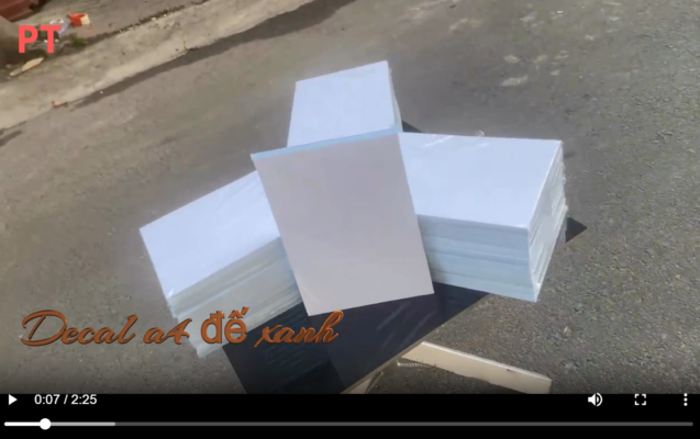 Video decal a4 đế xanh