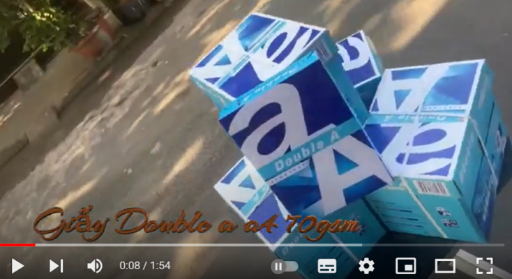 video giấy a4 double a 70gsm