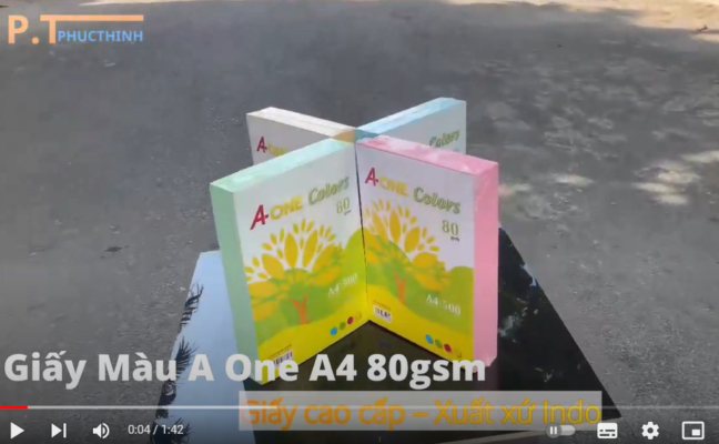 Video giấy a4 màu