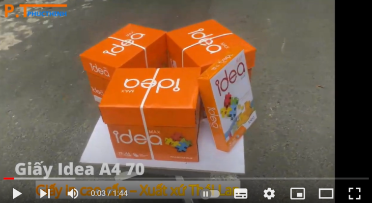 Video giấy idea a4 70 gsm
