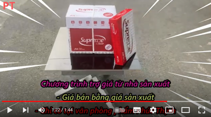 Video giấy Supreme a4 70gsm