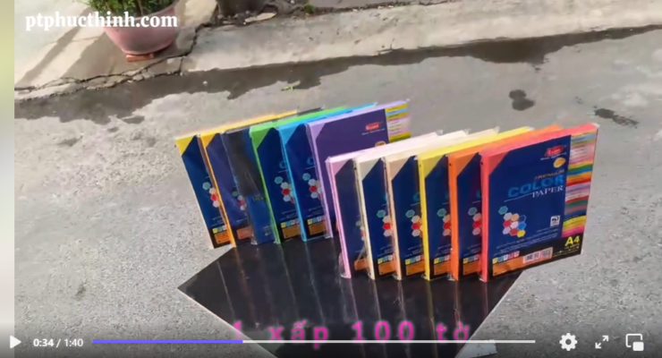 Video giấy bìa thái a4 màu dạ quang