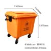 thùng rác 1100l màu cam