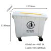 thùng rác 660l màu trắng