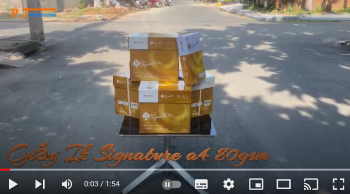 video giấy ik signature a4 80gsm