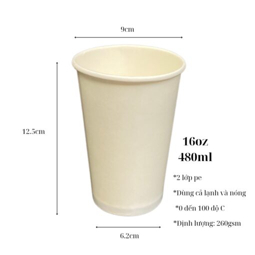 Ly giấy 16oz 480ml