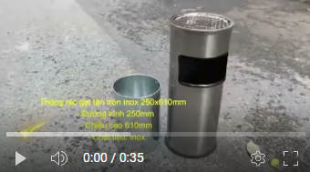 Thùng rác gạt tàn tròn inox