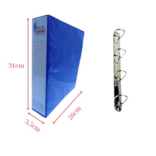 bìa 4 còng kiếng 3cm màu dương