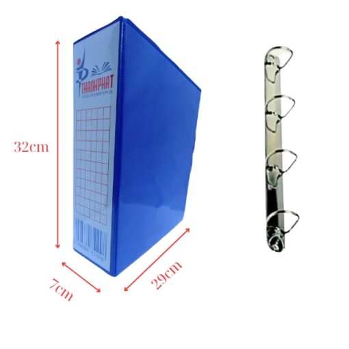 bìa 4 còng kiếng 7cm màu dương