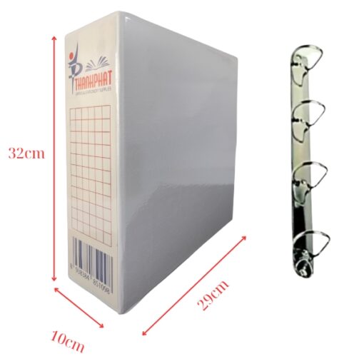 bìa 4 còng kiếng trắng 10cm