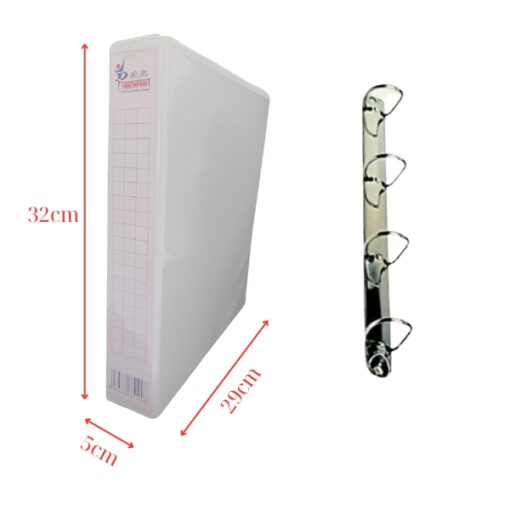 bìa 4 còng kiếng trắng 5cm