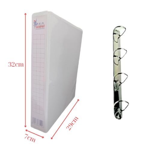 bìa 4 còng kiếng trắng 7cm