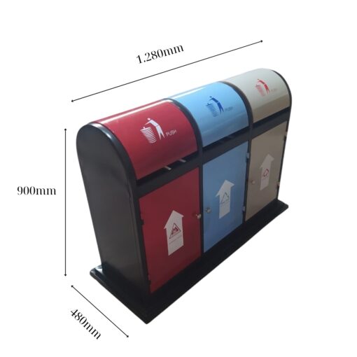 Thùng rác 3 ngăn ngoài trời