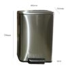 Thùng rác inox đạp chân vuông 50 lít