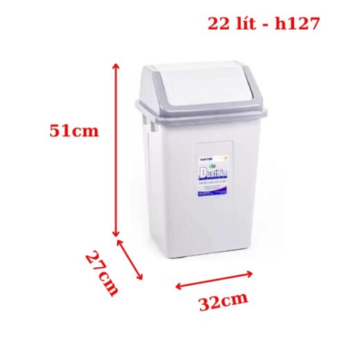 thùng rác nắp lật duy tân 22 lít