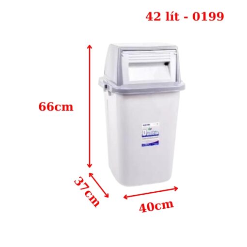 thùng rác nắp lật duy tân 42 lít