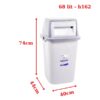 thùng rác nắp lật duy tân 68 lít