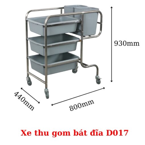 xe thu dọn bát đĩa d017