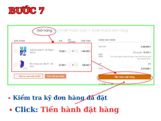 cách đặt hàng bước 7