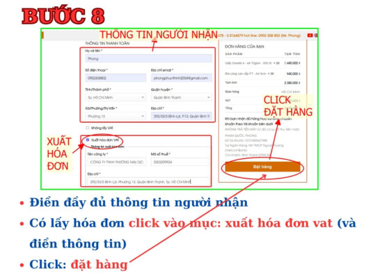 cách đặt hàng bước 8
