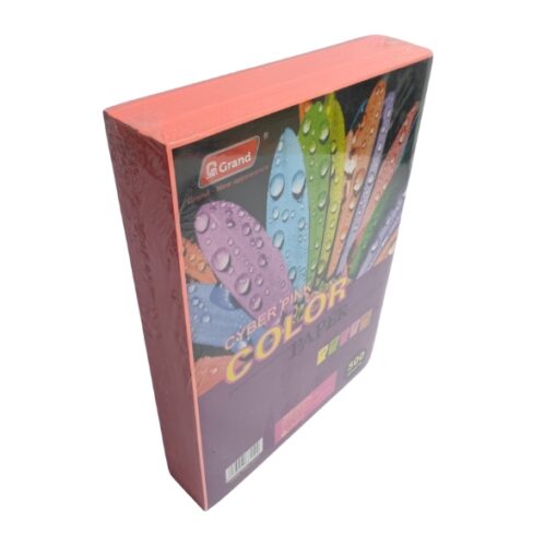 giấy màu dạ quang grand a4 80gsm màu hồng phấn