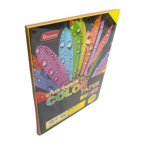 giấy màu trộn dạ quang grand a4 80gsm 5 màu