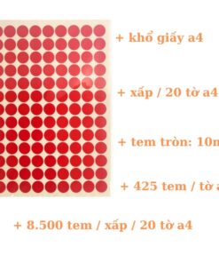 Alternative view of Giấy decal a4 tem tròn