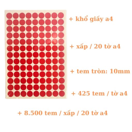 Giấy decal a4 tem tròn - Ảnh 2