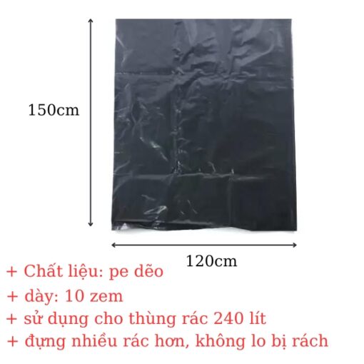 túi đựng rác đen 120 150cm