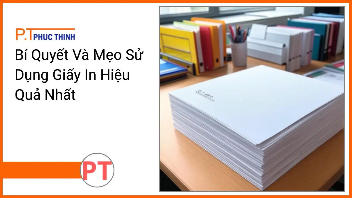 Chong giay in A4 trang sang va van phong pham PT Phuc Thinh tren ban lam viec gon gang