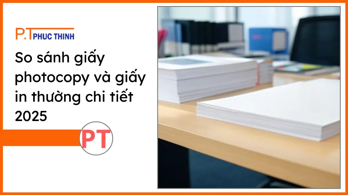 So sánh giấy photocopy và giấy in thường trên bàn làm việc với văn phòng phẩm PT Phúc Thịnh chuyên nghiệp